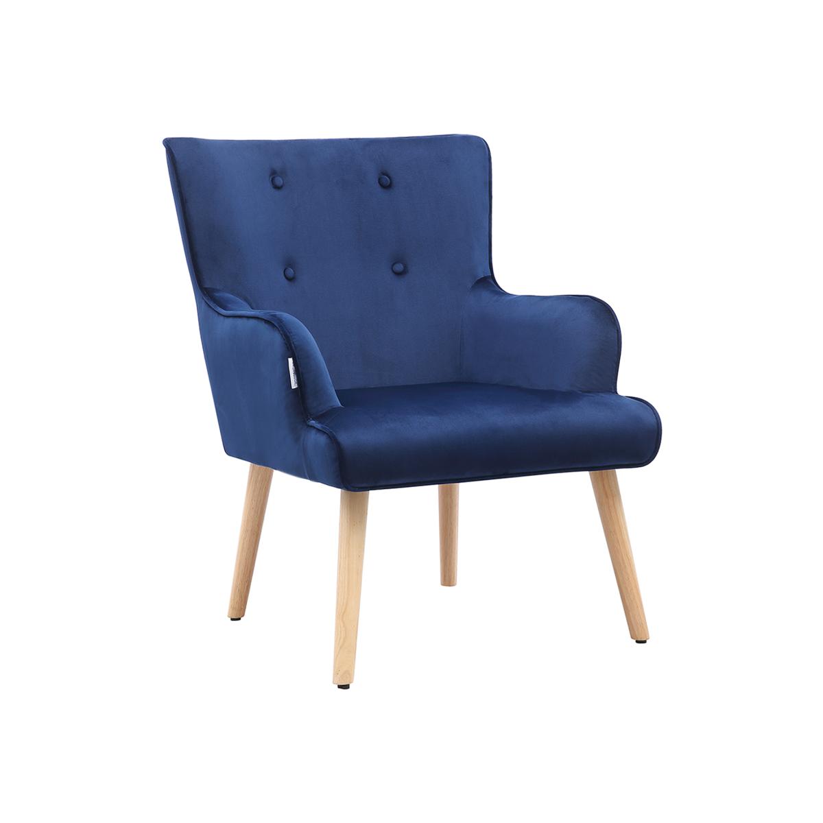 Velvet Accent Armchair - Blue – image 1