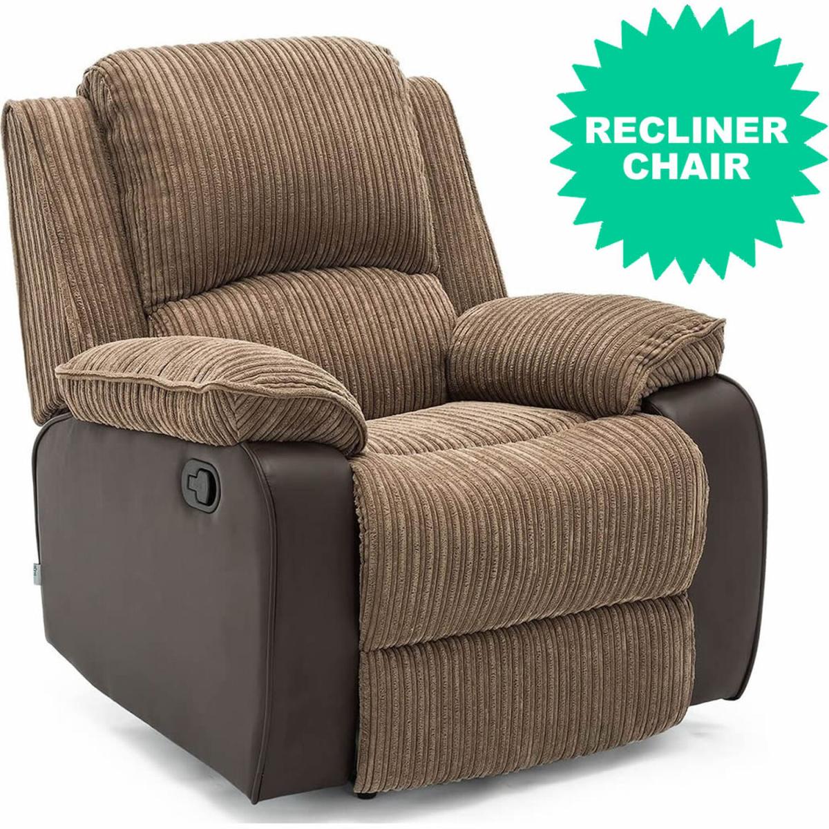 Postana BrownFabric Recliner Armchair Reclining - Brown – image 2