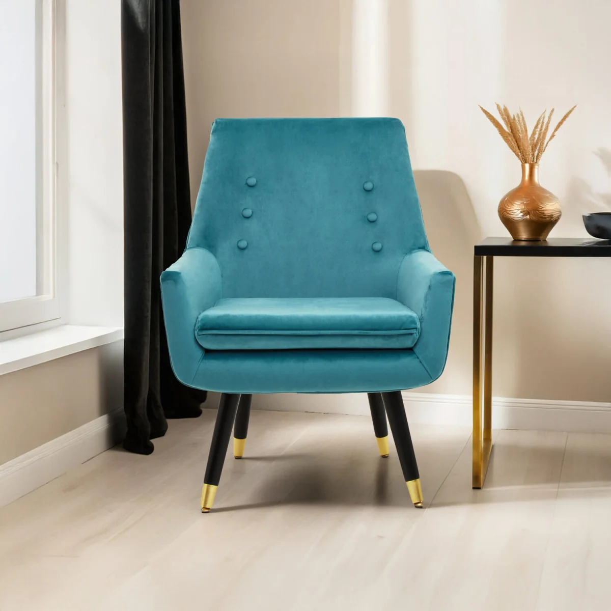 Sara Green Velvet Armchair - Green – image 2