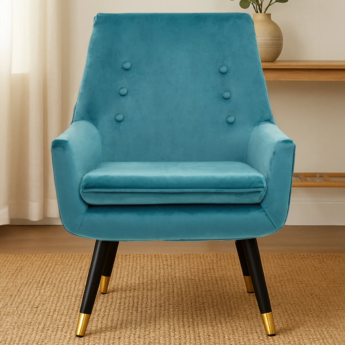 Sara Green Velvet Armchair - Green – image 1