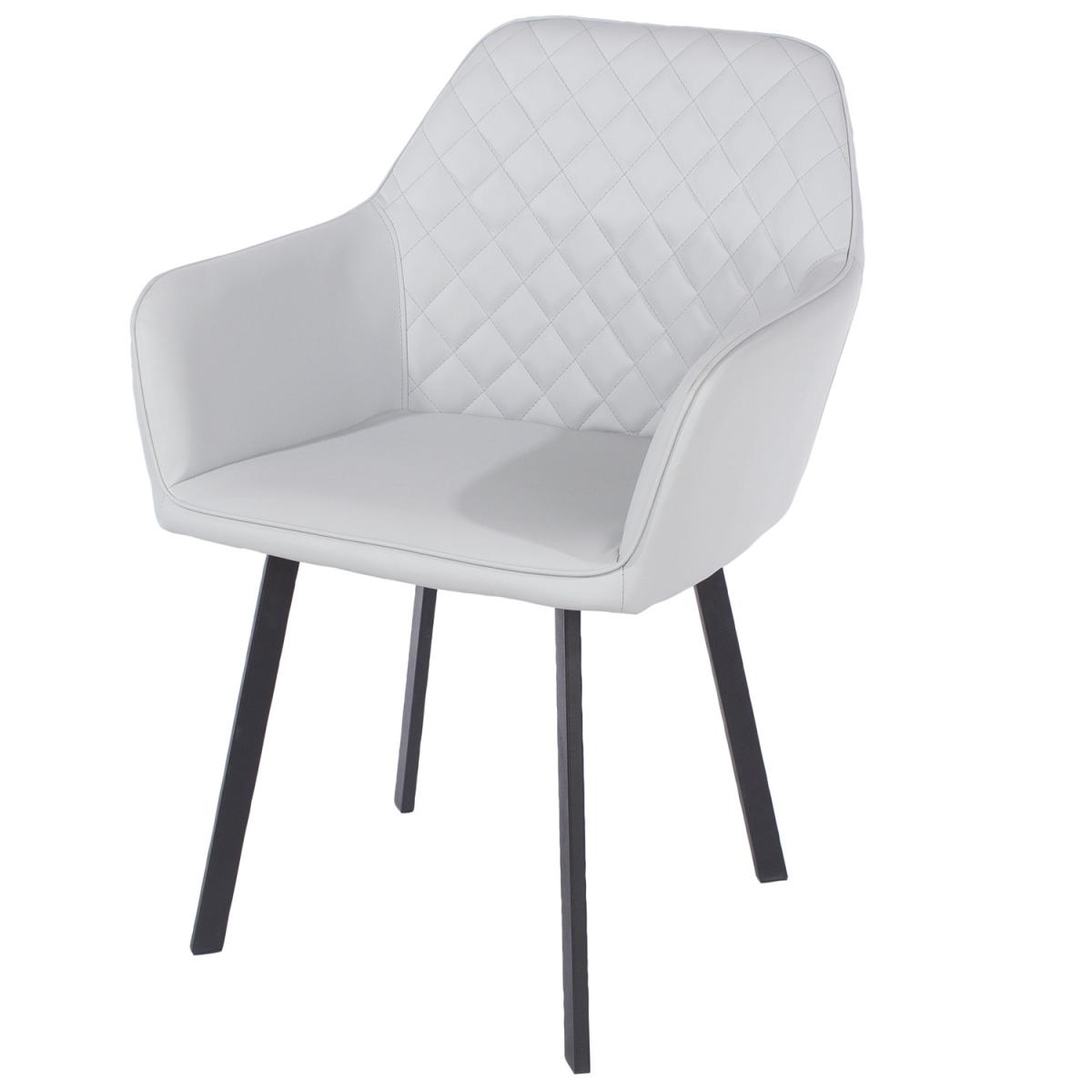 Set of 2 Aspen Upholstered Armchairs With Metal Legs - Grey – image 2