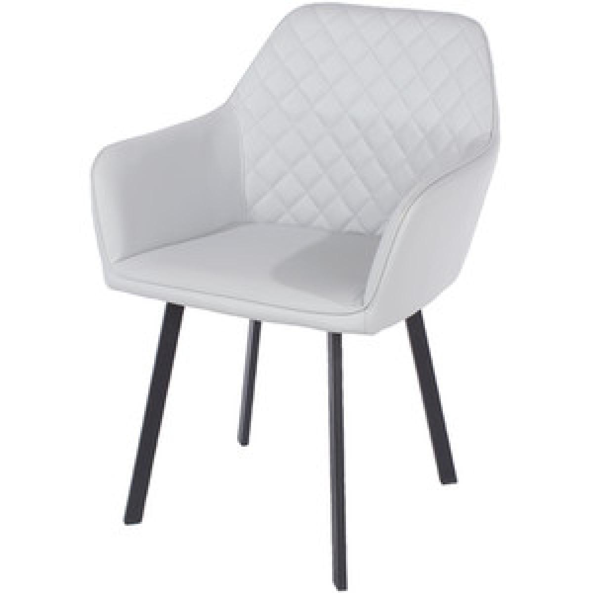 Set of 2 Aspen Upholstered Armchairs With Metal Legs - Grey – image 3