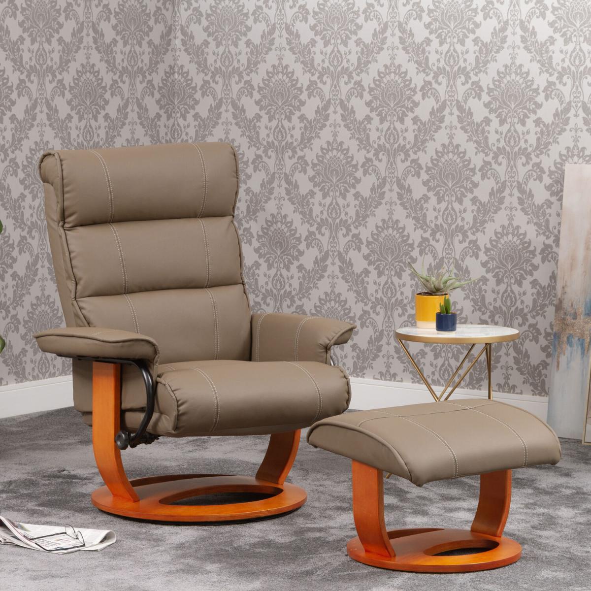 Carnegie Swivel Recliner with Massage and Heat Beige - Beige – image 2