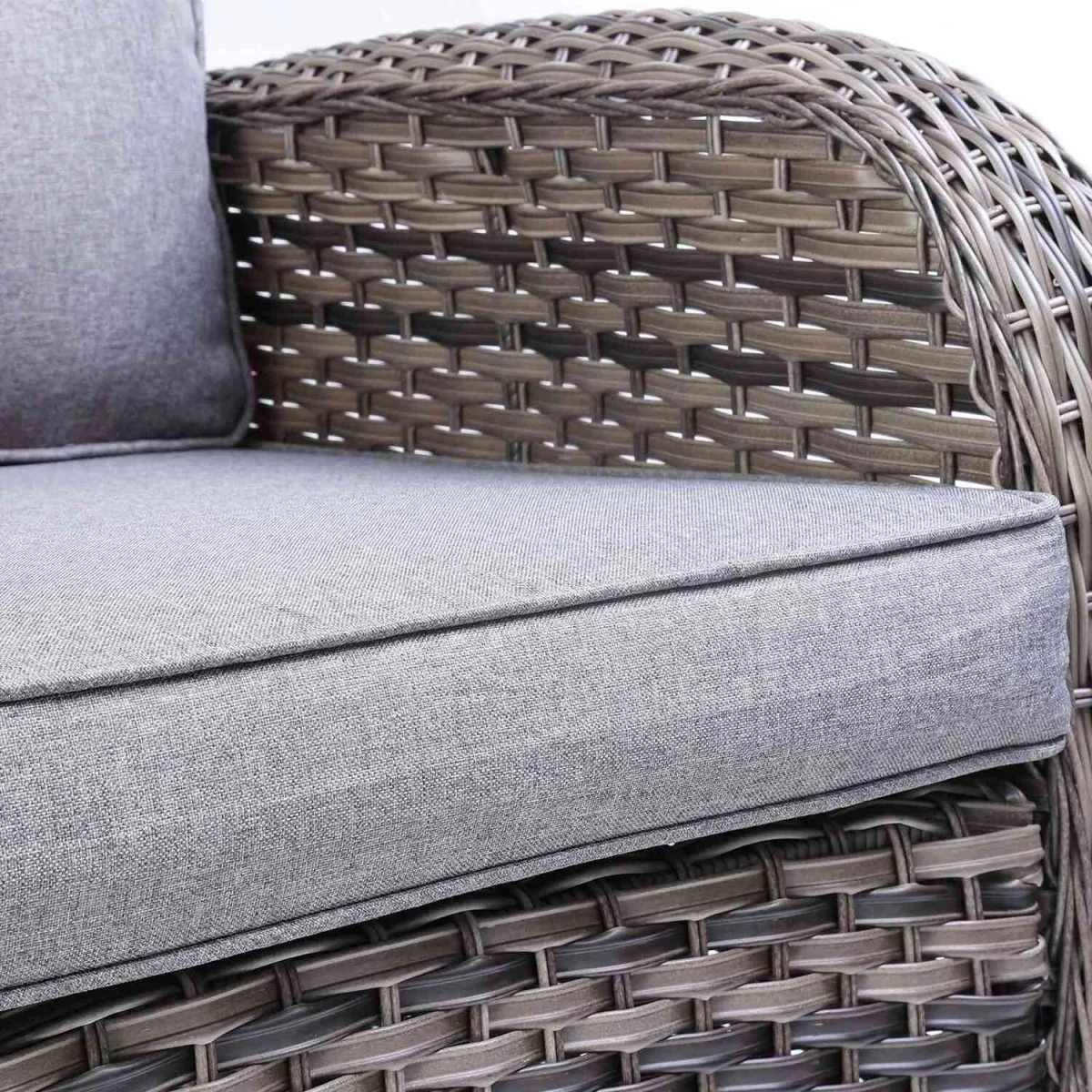 BIRCHTREE 3 Piece Rattan Armchair Table Set Grey - Grey – image 7