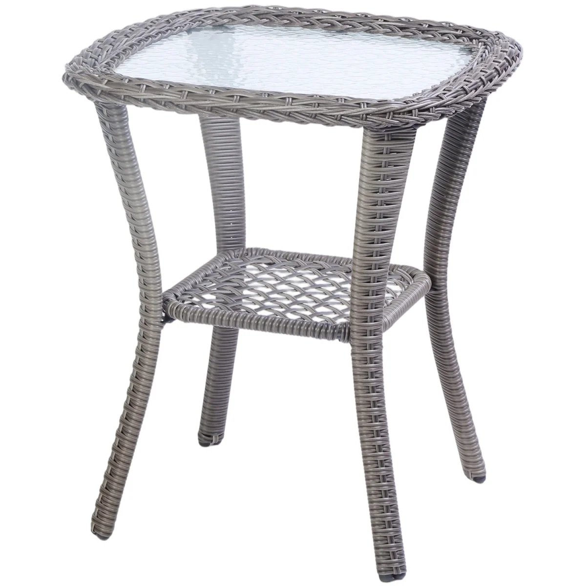 BIRCHTREE 3 Piece Rattan Armchair Table Set Grey - Grey – image 8