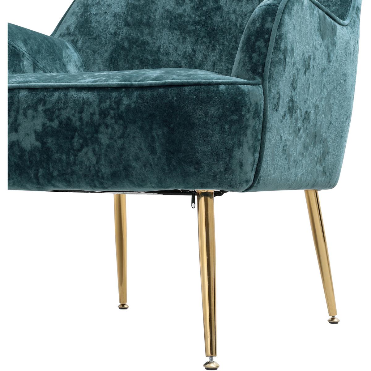 Elegant Velvet Ergonomic Armchair - Dark Green – image 12