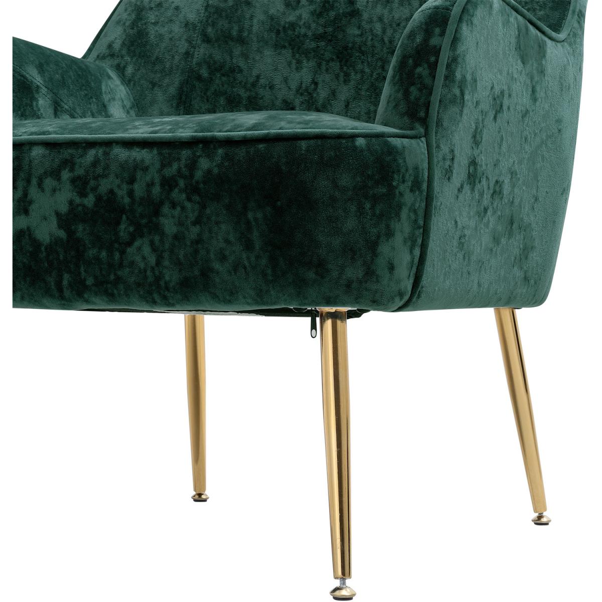 Elegant Velvet Ergonomic Armchair - Dark Green – image 17