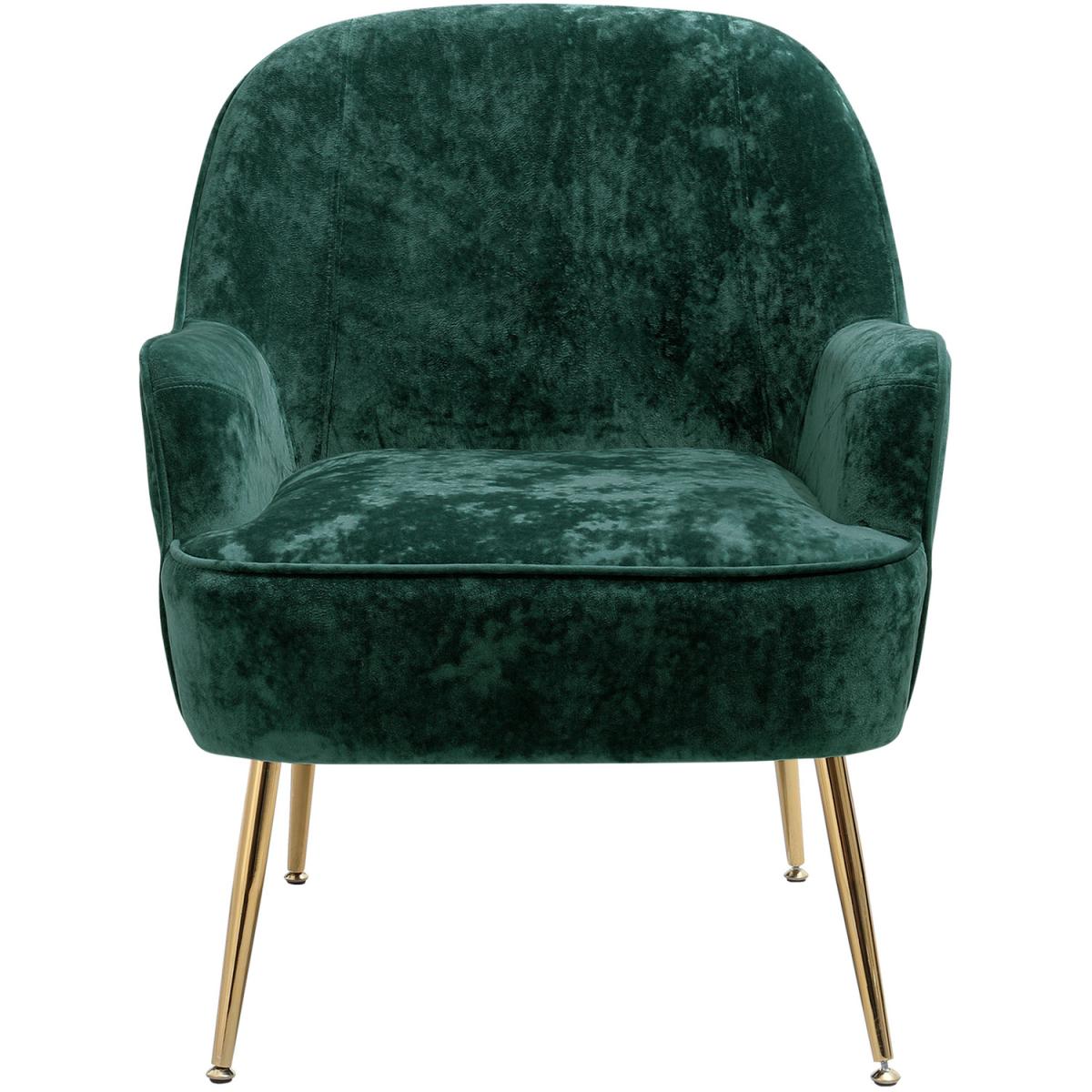 Elegant Velvet Ergonomic Armchair - Dark Green – image 19
