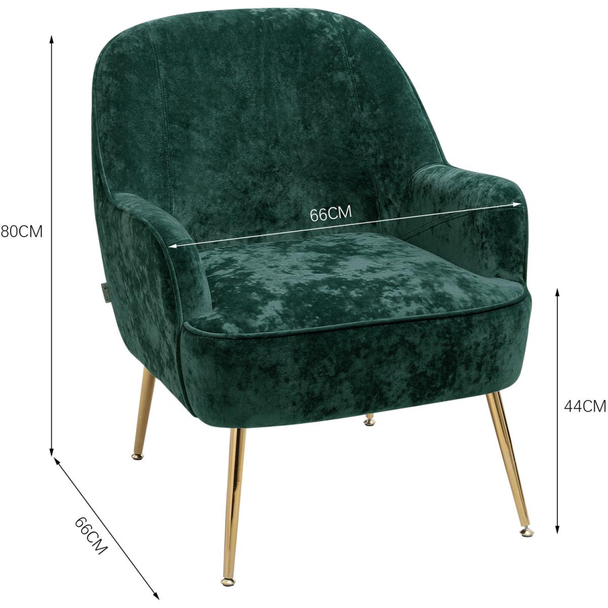Elegant Velvet Ergonomic Armchair - Dark Green – image 20