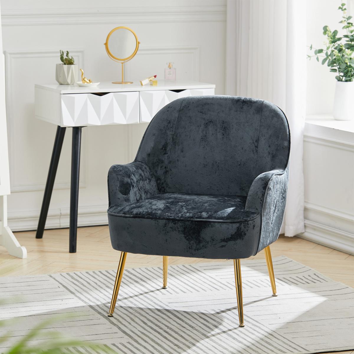 Elegant Velvet Ergonomic Armchair - Dark Green – image 61