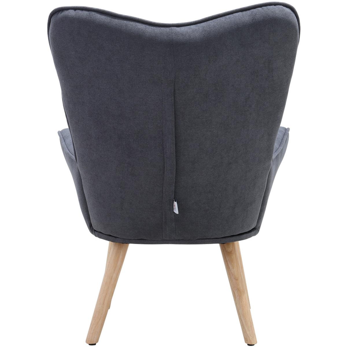 Buttoned Linen Armchair - Grey – image 4