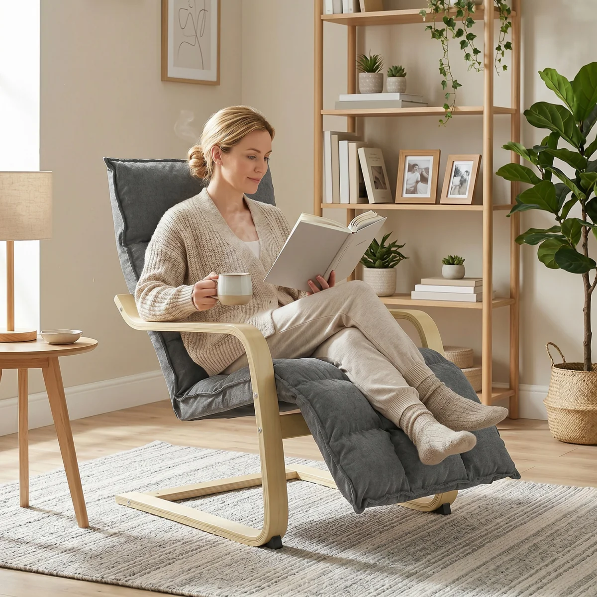 HOMCOM Accent Chair, Leisure Lounge Chair Armchair - Grey – image 2