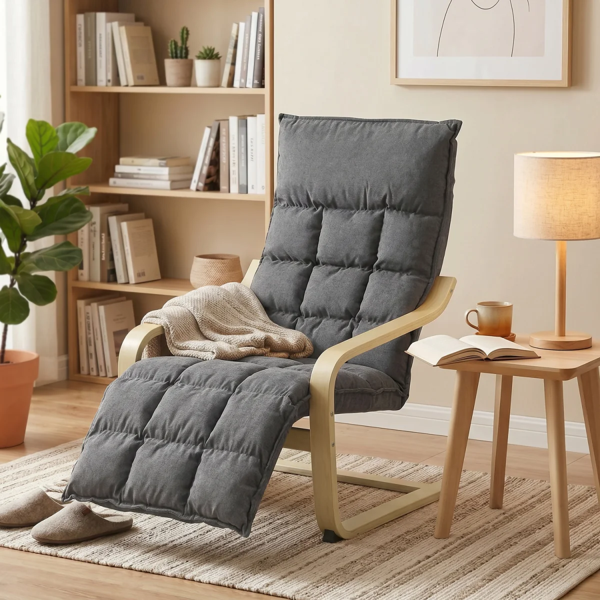 HOMCOM Accent Chair, Leisure Lounge Chair Armchair - Grey – image 3