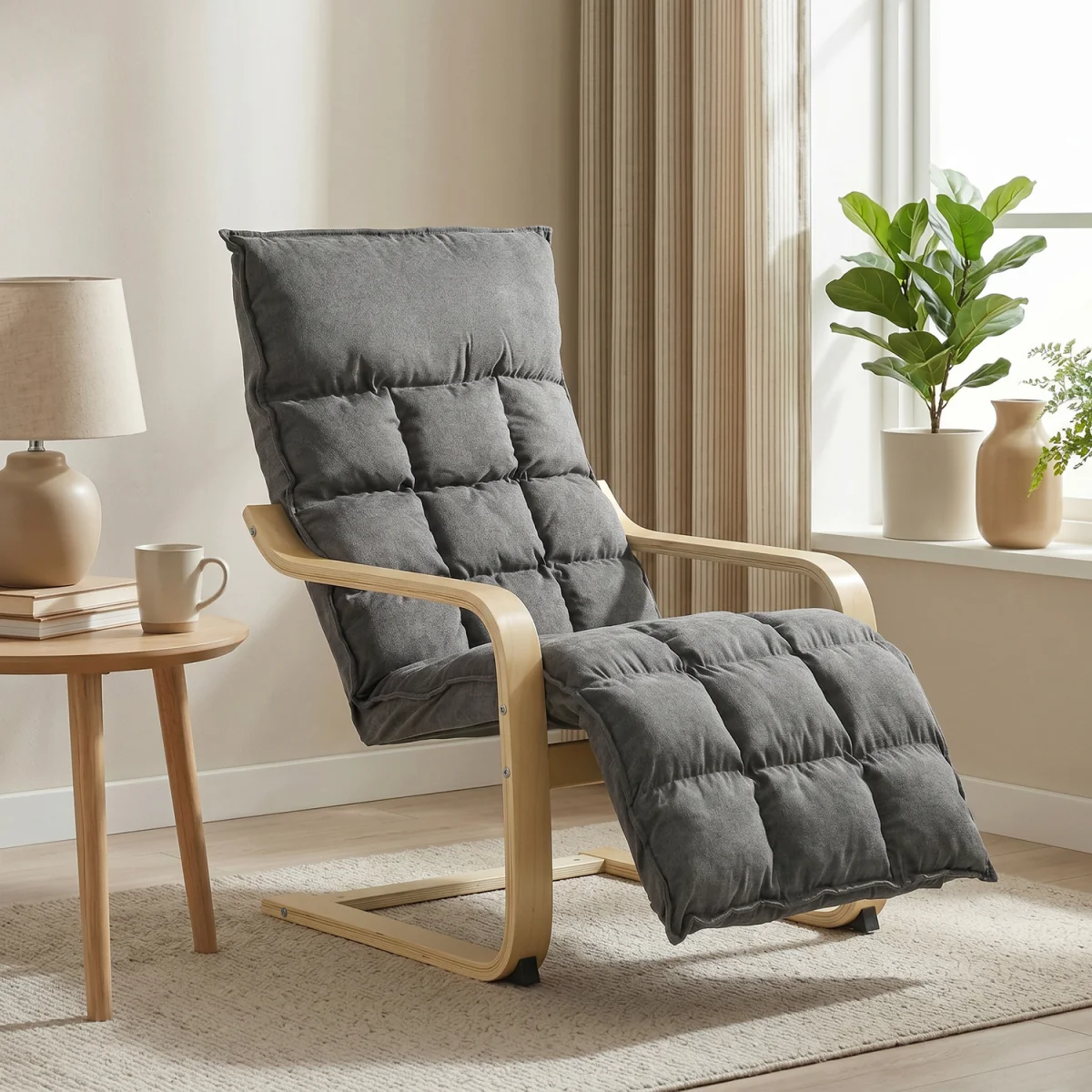 HOMCOM Accent Chair, Leisure Lounge Chair Armchair - Grey – image 9