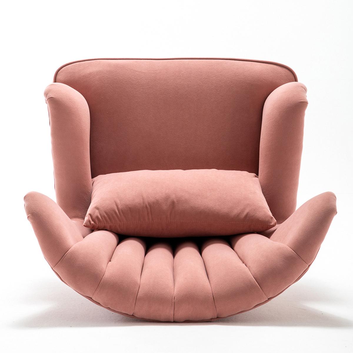 Velvet Wingback Chair with Footstool - Grey – image 14