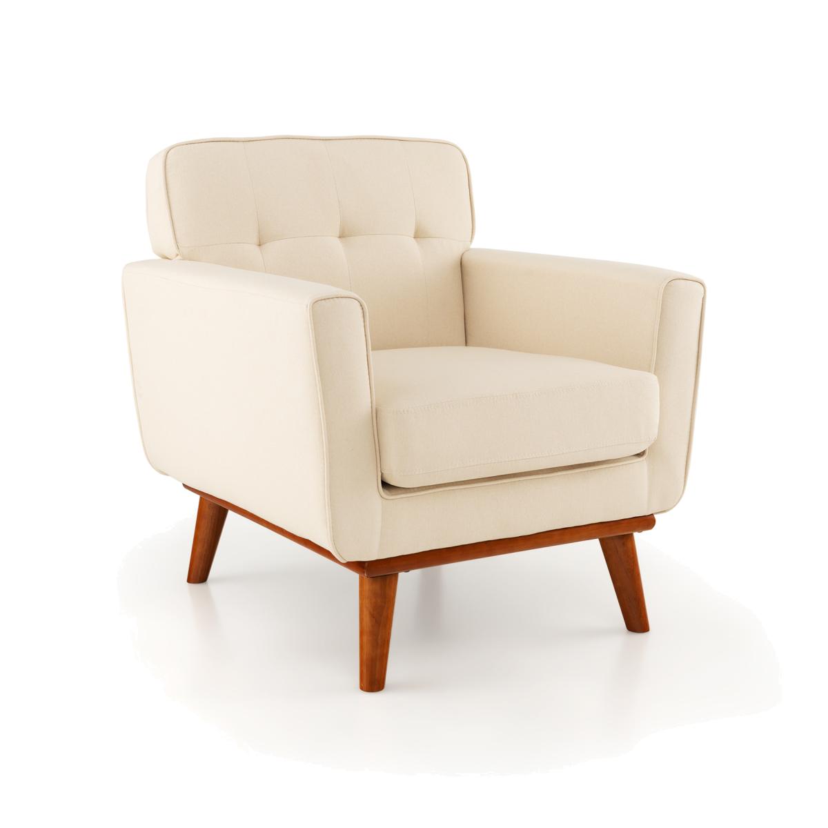 Modern Upholstered Armchair - Beige
