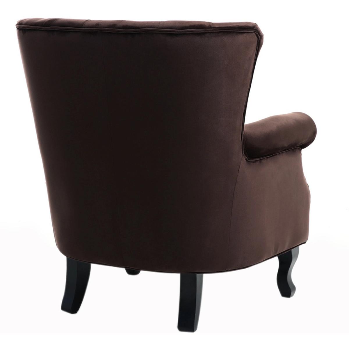 Velvet European Palace Style Armchair - Brown – image 2