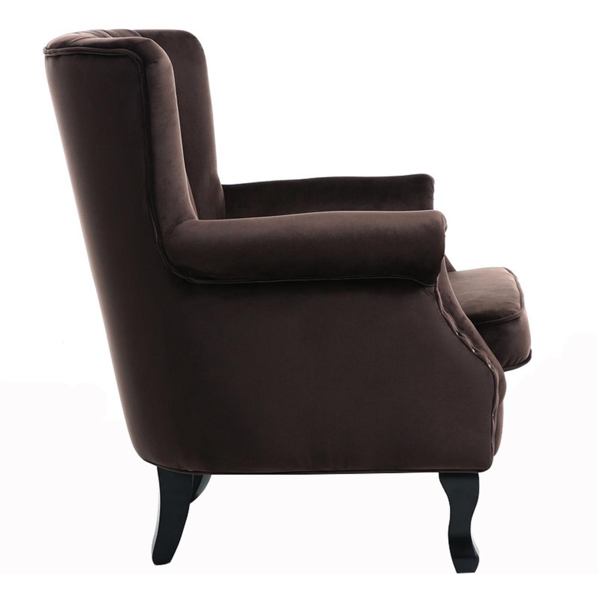 Velvet European Palace Style Armchair - Brown – image 3