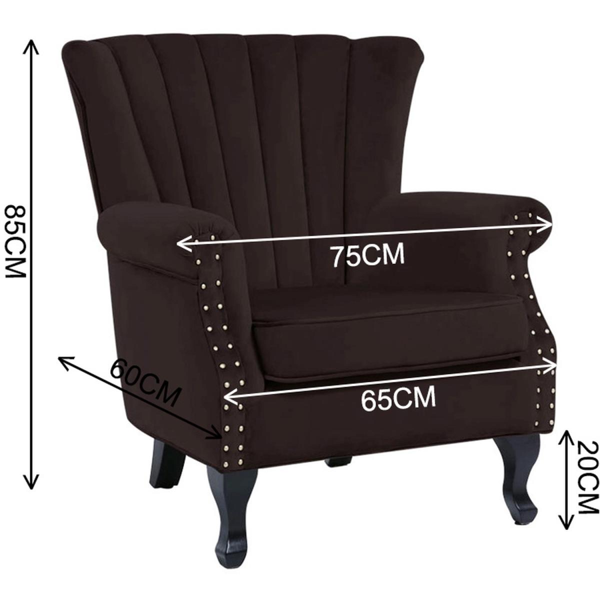 Velvet European Palace Style Armchair - Brown – image 5