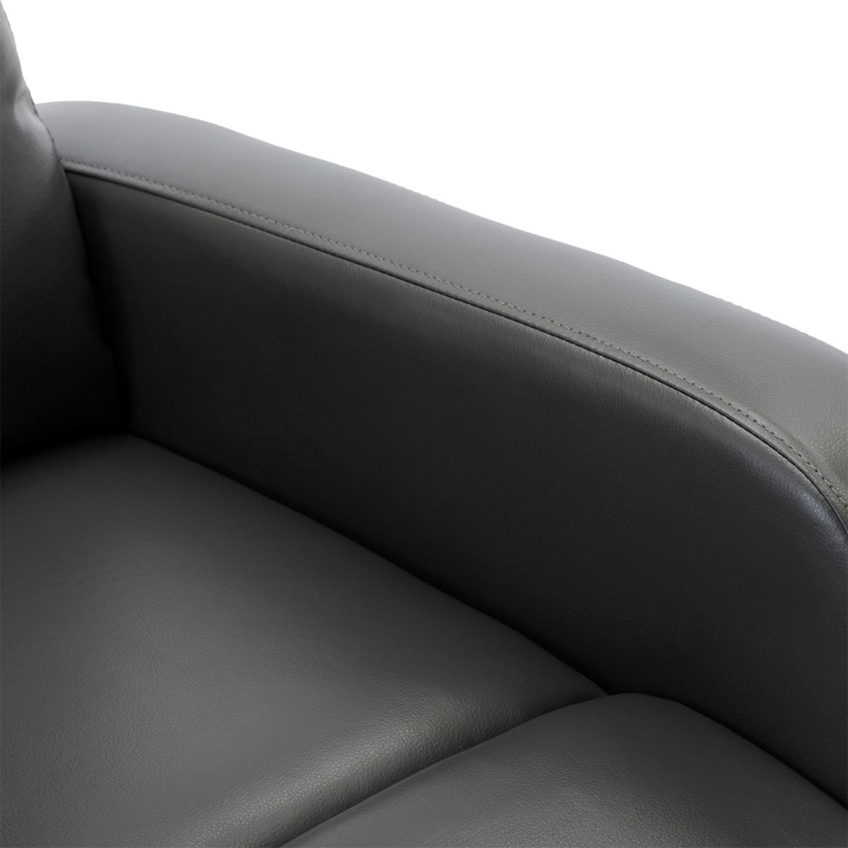Milton Modern Faux Leather Pushback Recliner Armchair - Grey – image 5