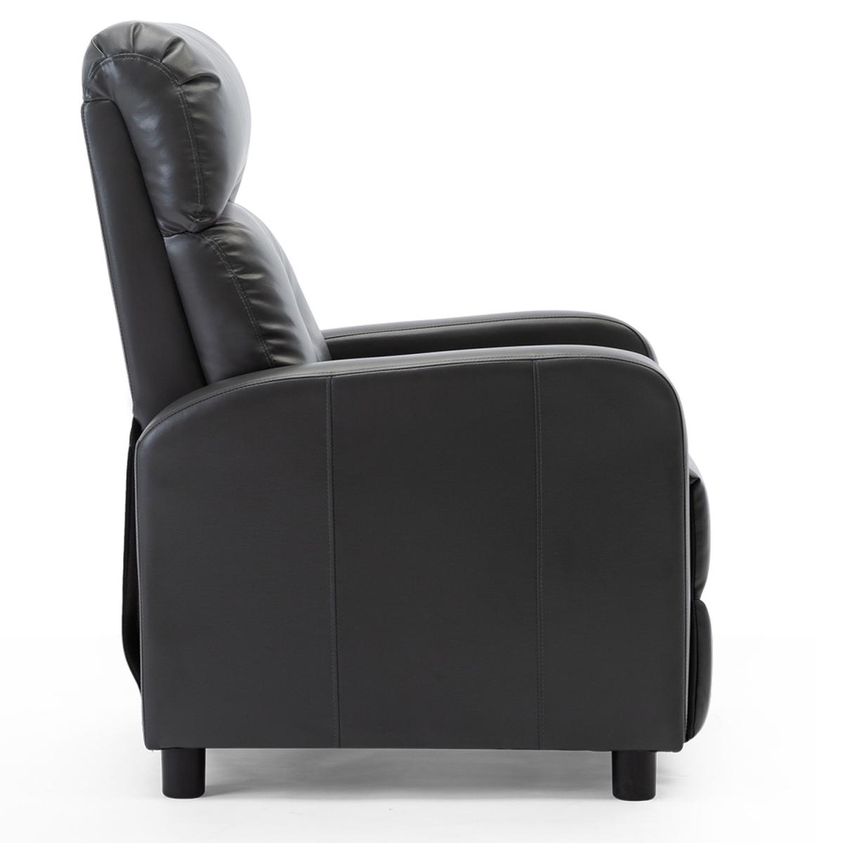 Milton Modern Faux Leather Pushback Recliner Armchair - Grey – image 7