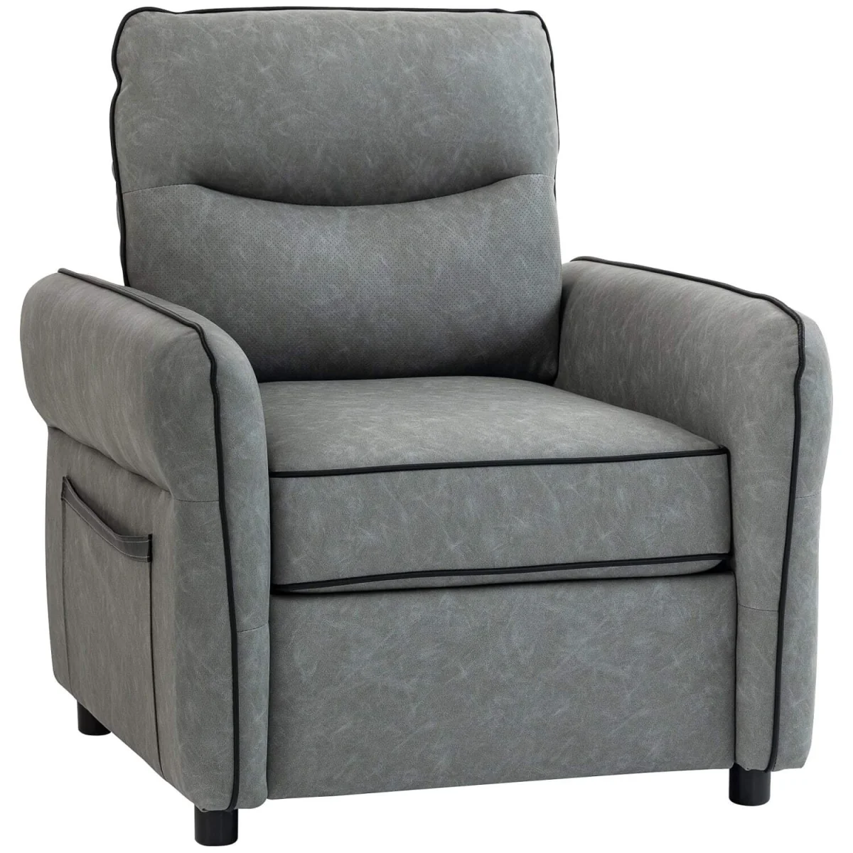 Pamazi Grey Faux Leather Accent Armchair – image 3