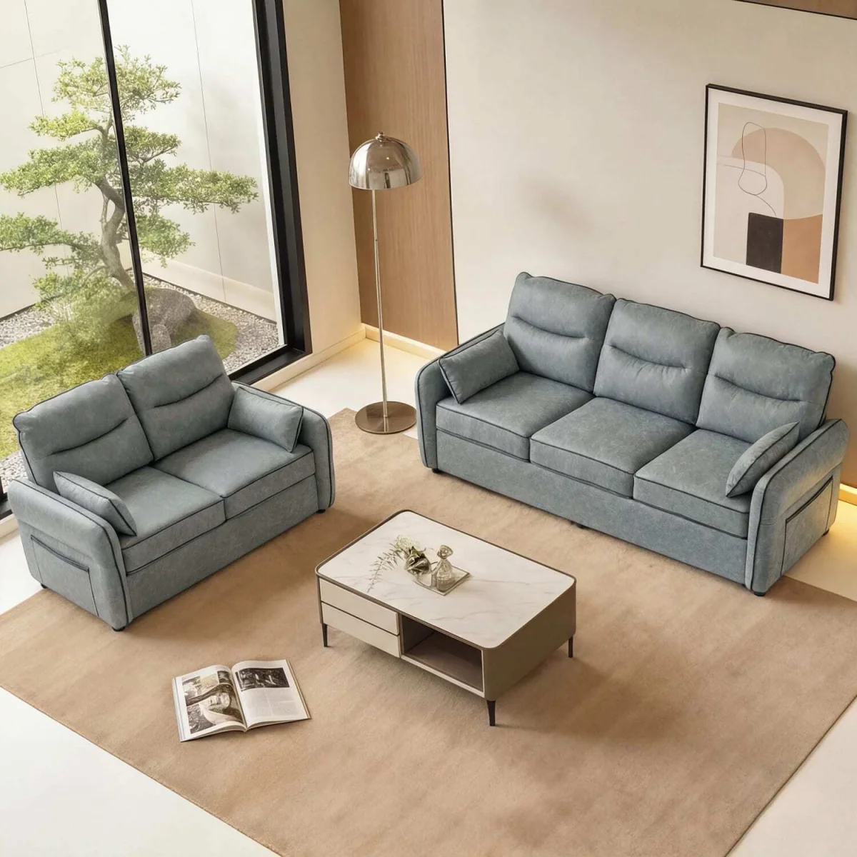 Pamazi Grey Faux Leather Accent Armchair – image 7