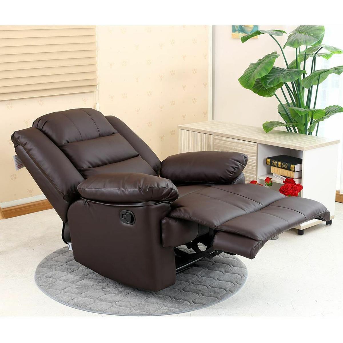 Luxury Life ROXY Leather  Recliner Armchair Sofa Home Lounge - Brown – image 2