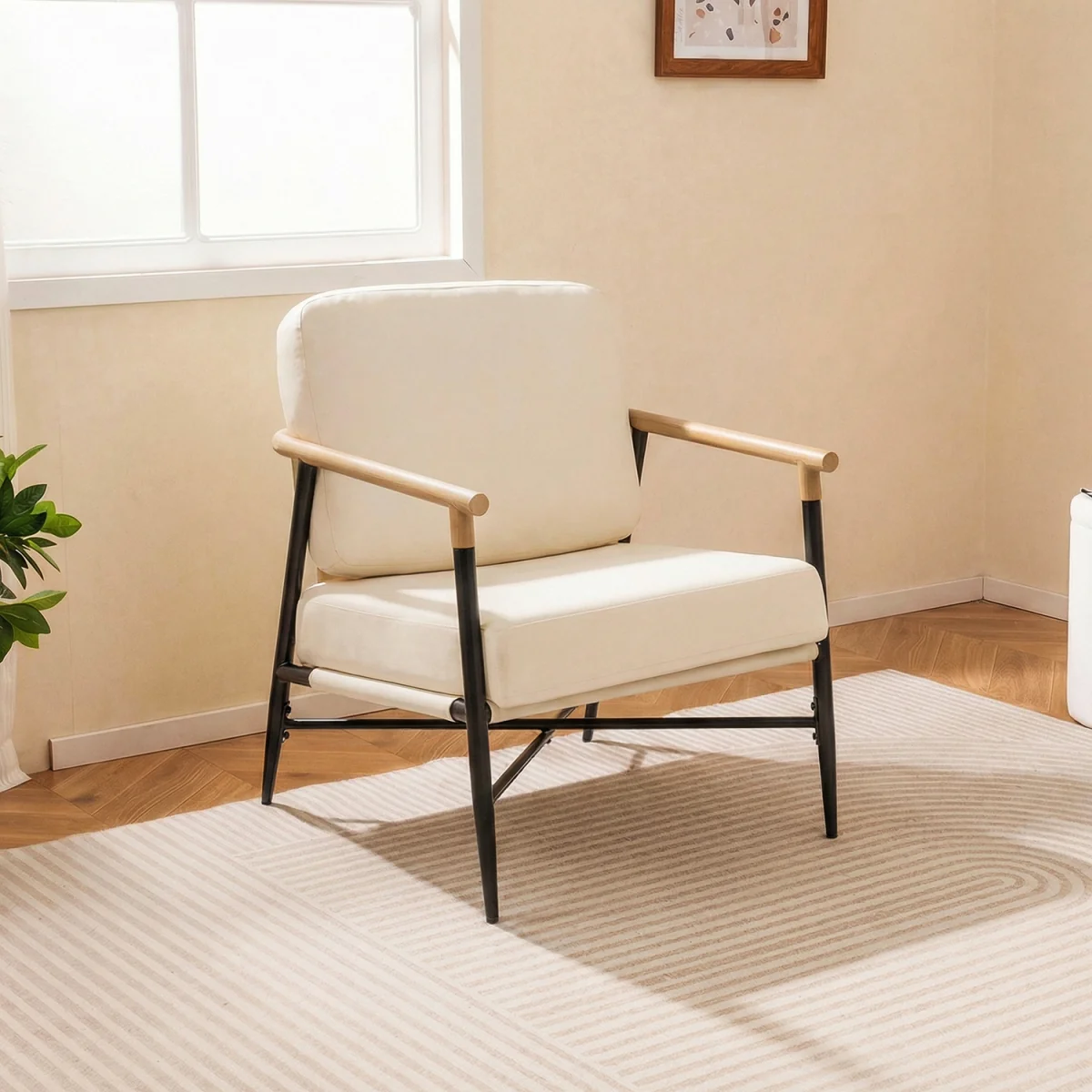 Modern Accent Armchair - White – image 6