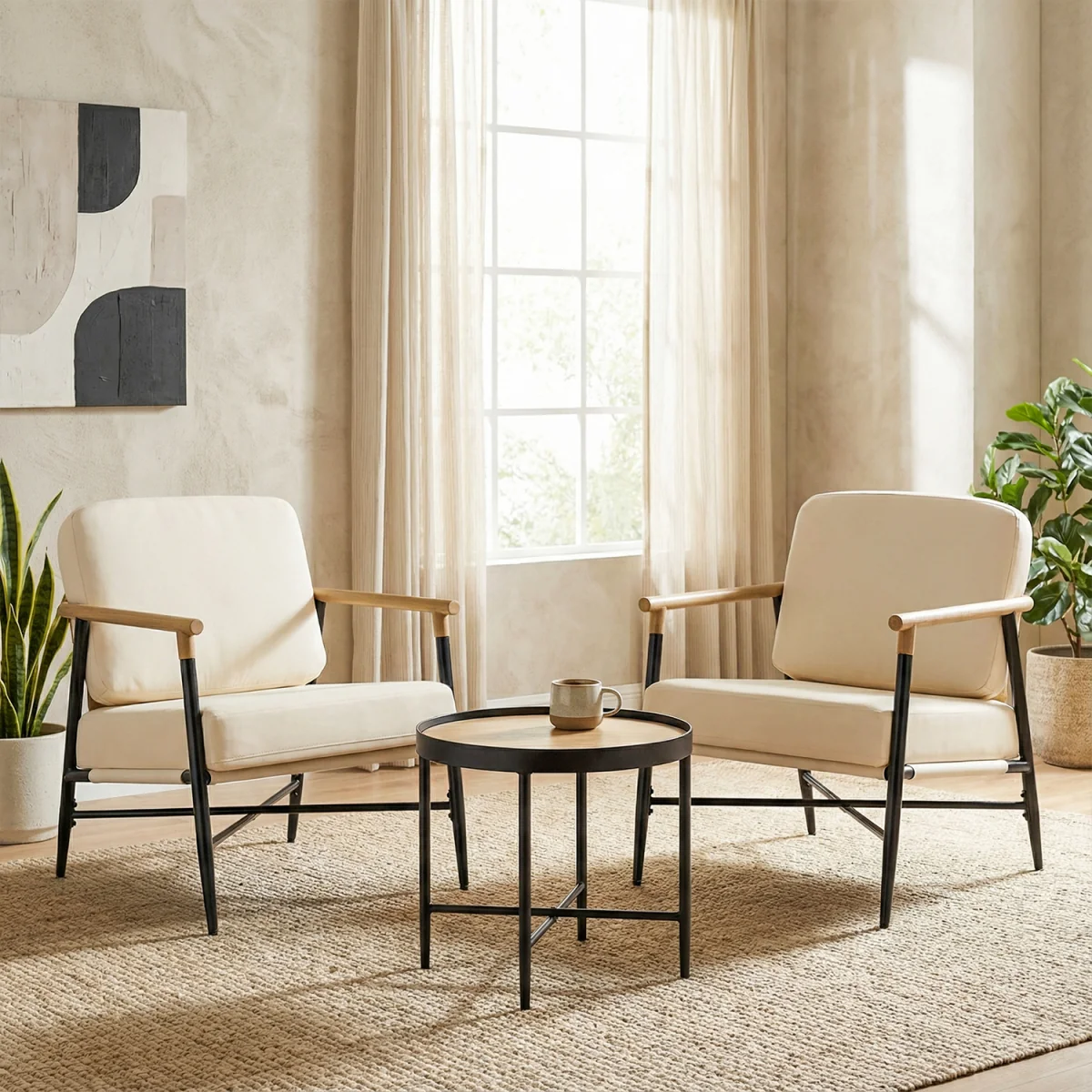 Modern Accent Armchair - White – image 7