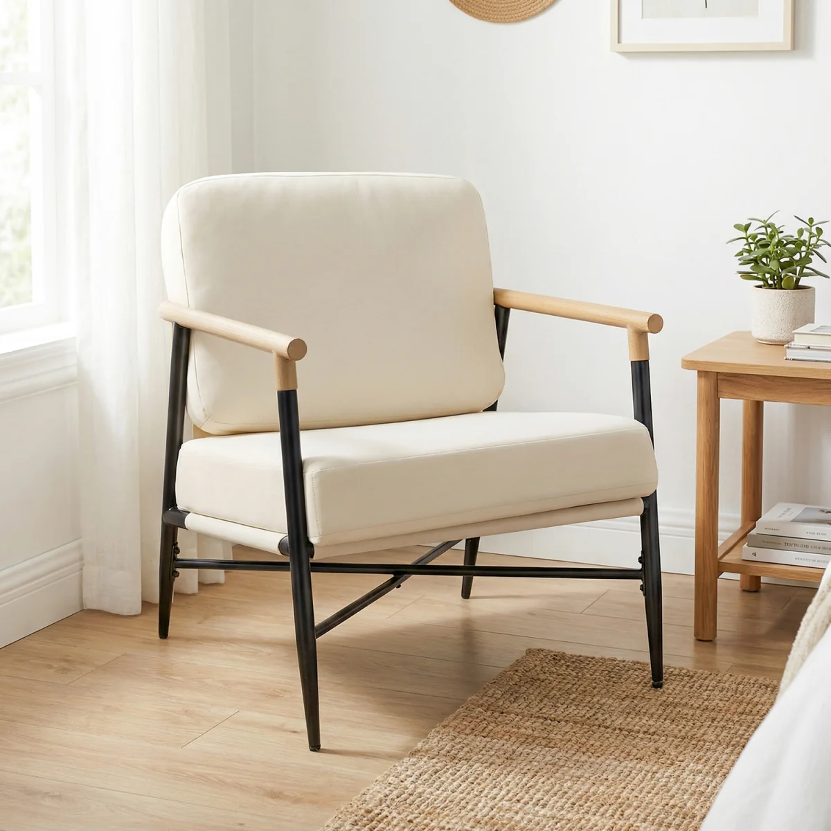 Modern Accent Armchair - White – image 9