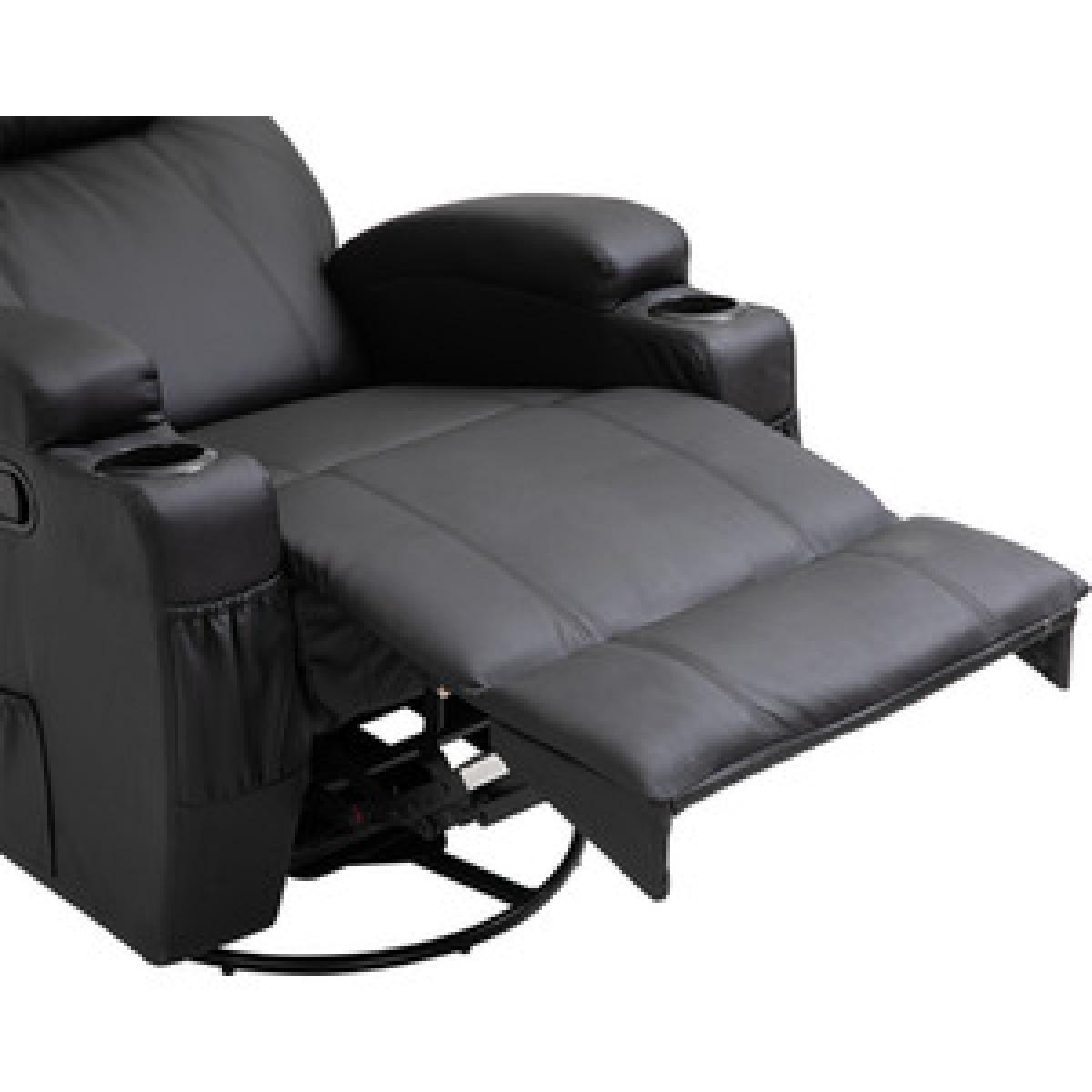 Faux Leather 8 Point Vibration Massage Recliner Chair - Black – image 8