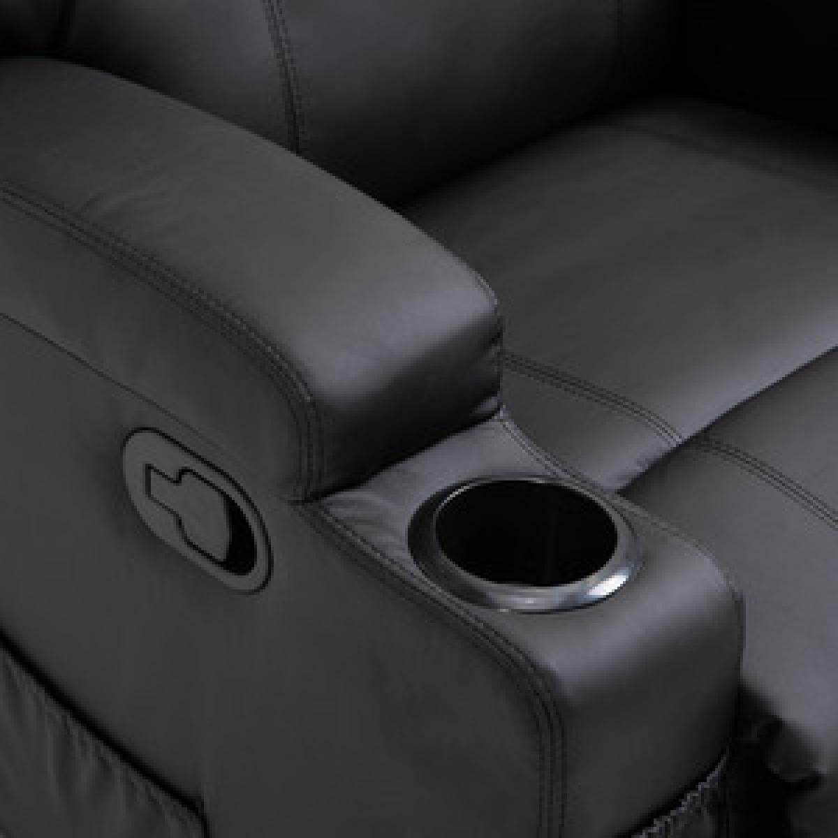 Faux Leather 8 Point Vibration Massage Recliner Chair - Black – image 10