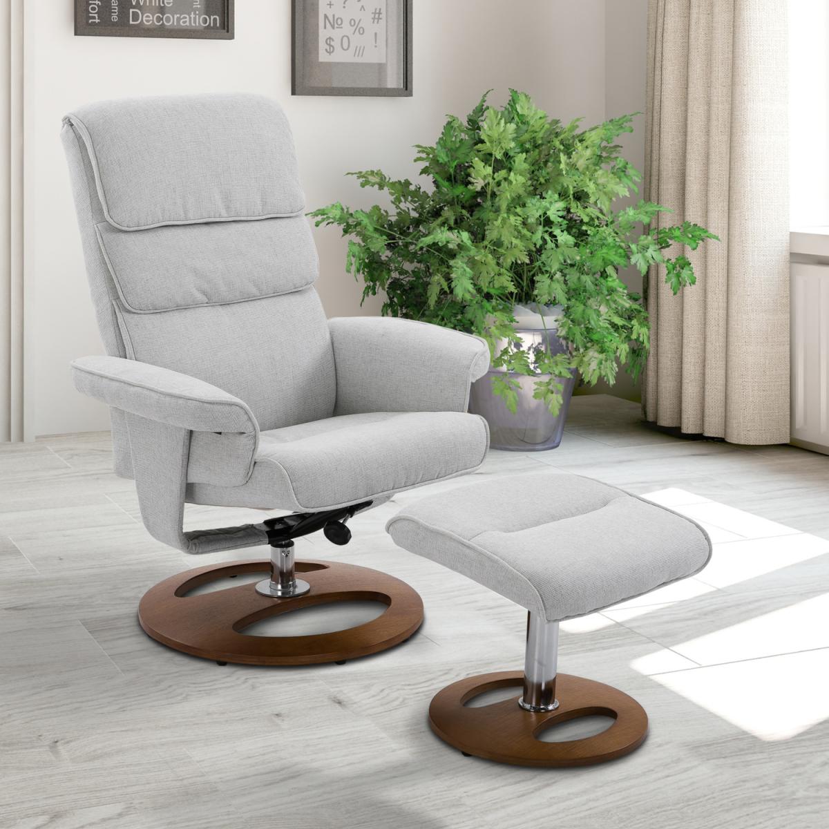Recliner Chair Ottoman Set 360 Degree - Grey – image 2