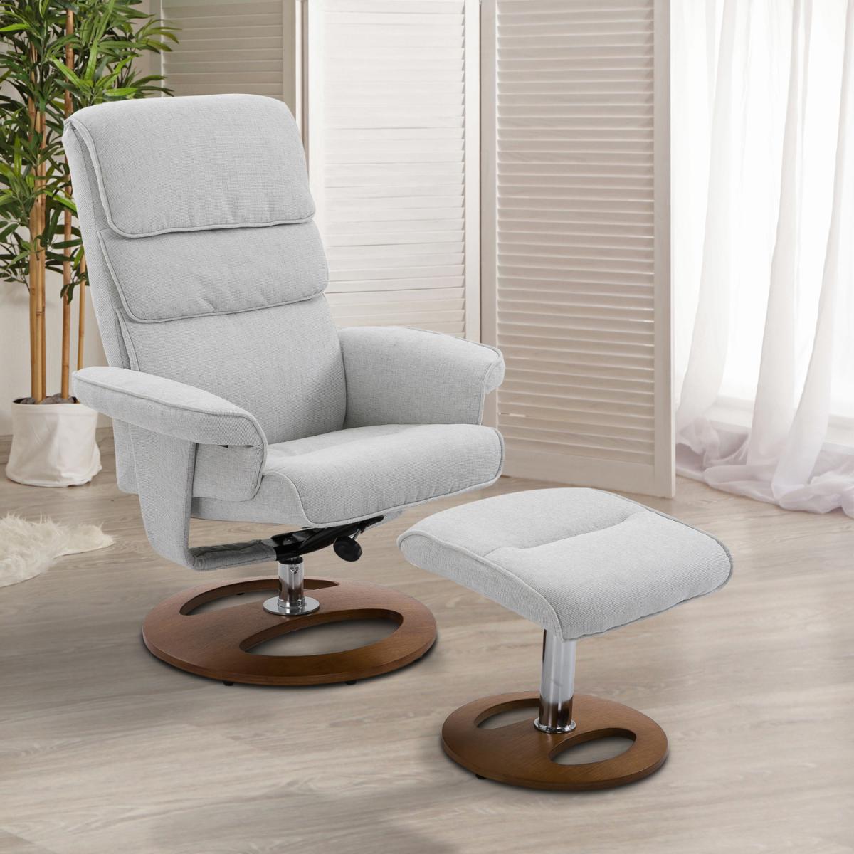 Recliner Chair Ottoman Set 360 Degree - Grey – image 8