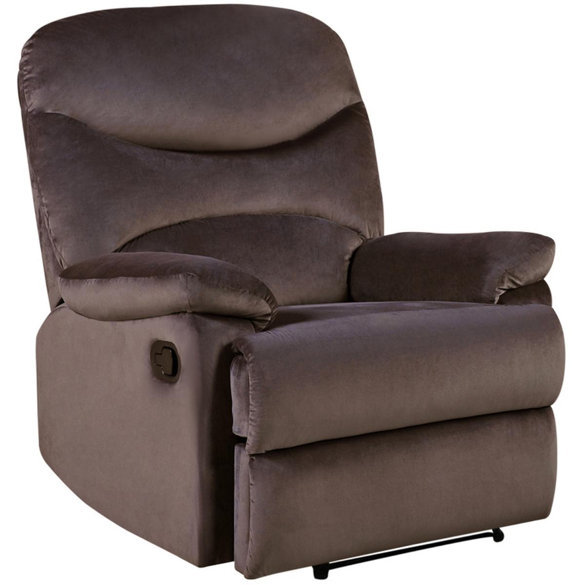 Velvet Recliner Sofa Armchair - Brown – image 2