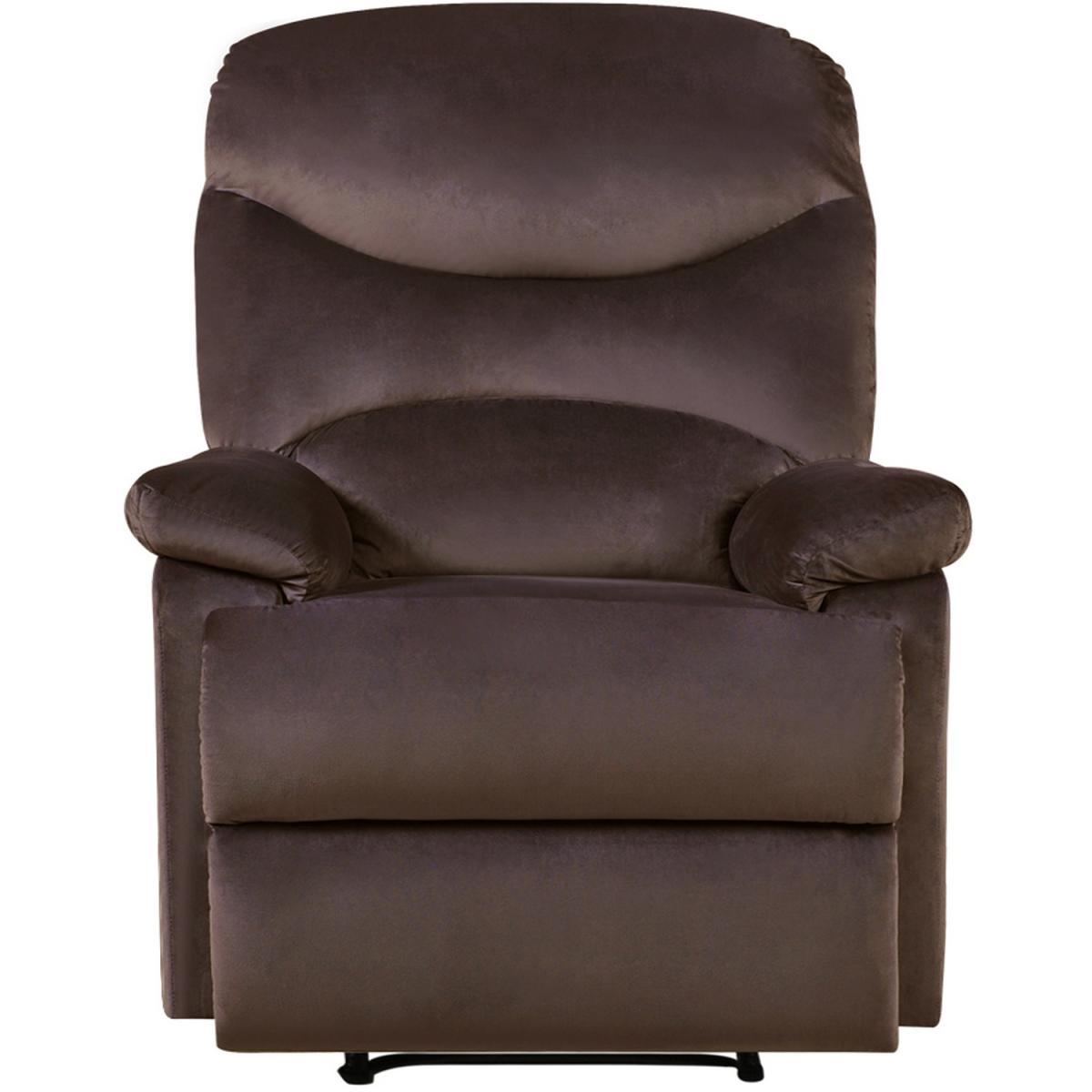 Velvet Recliner Sofa Armchair - Brown – image 3