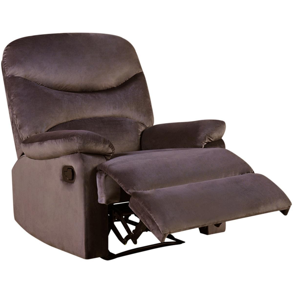 Velvet Recliner Sofa Armchair - Brown – image 4
