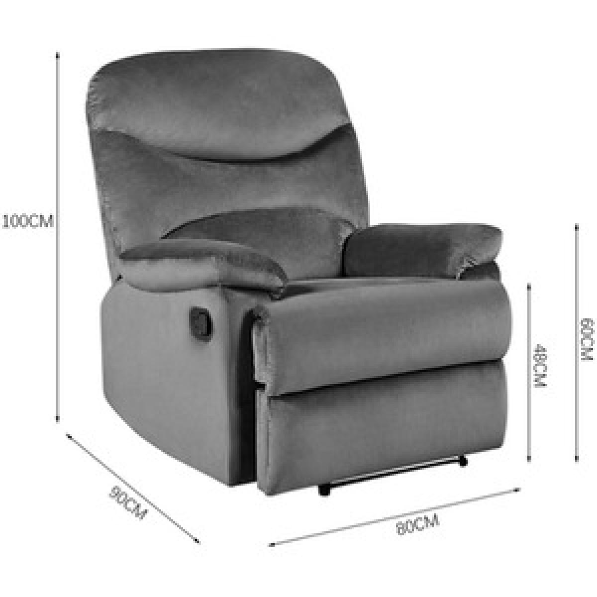 Velvet Recliner Sofa Armchair - Brown – image 10