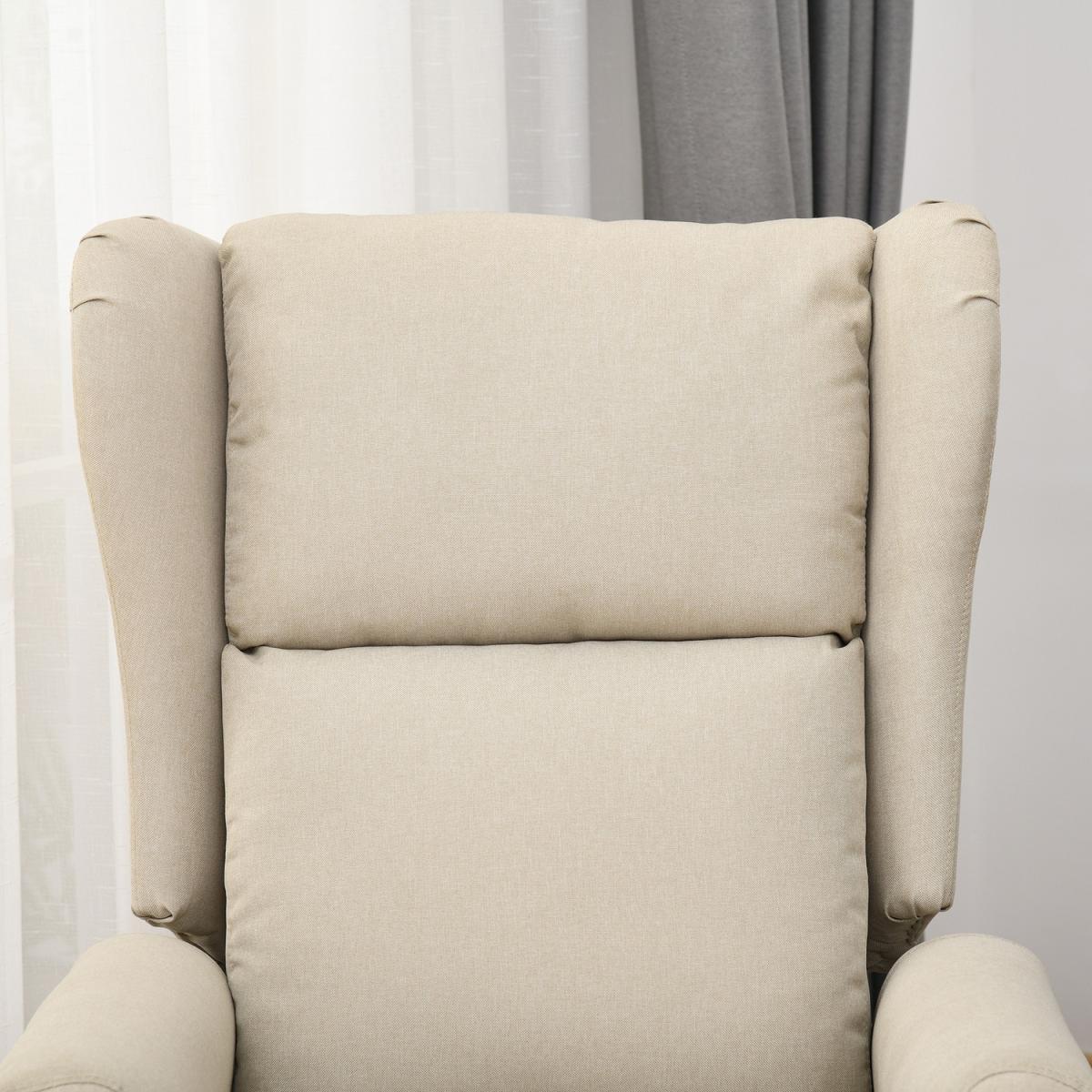 Electric Power Rise Recliner Armchair - Foam Linen Metal Sponge Wood – image 7