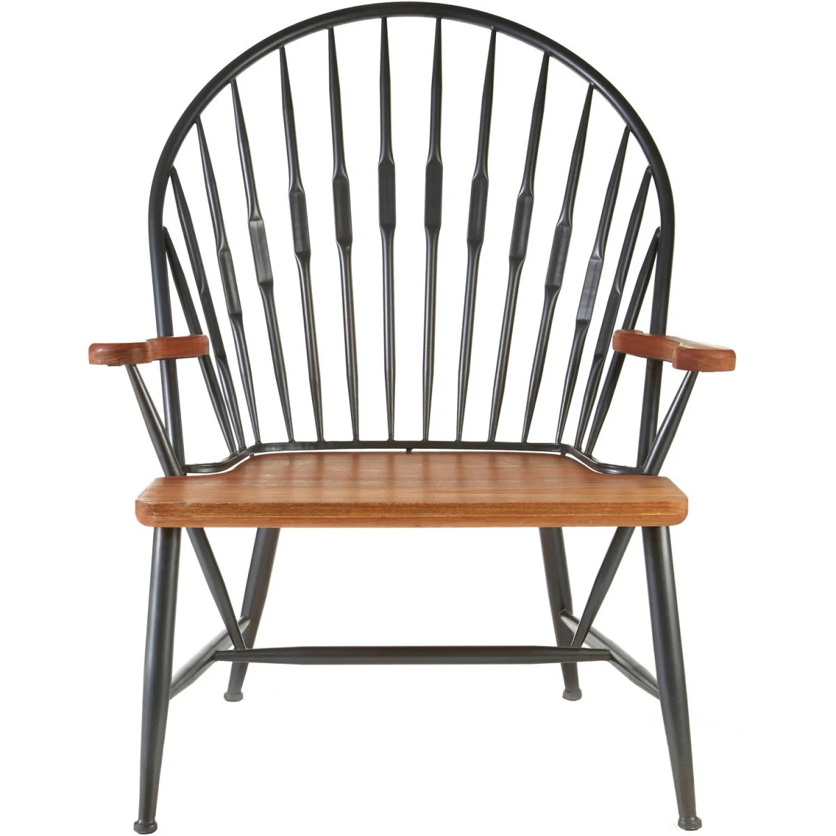 New Foundry Walnut Wood And Metal Armchair - Brown – image 2