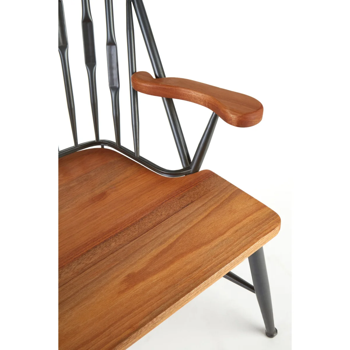 New Foundry Walnut Wood And Metal Armchair - Brown – image 3