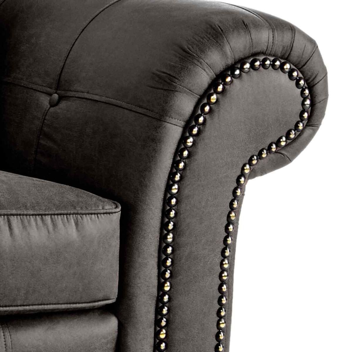 Oakana Luxury Leather Armchair Sofa - Black – image 2