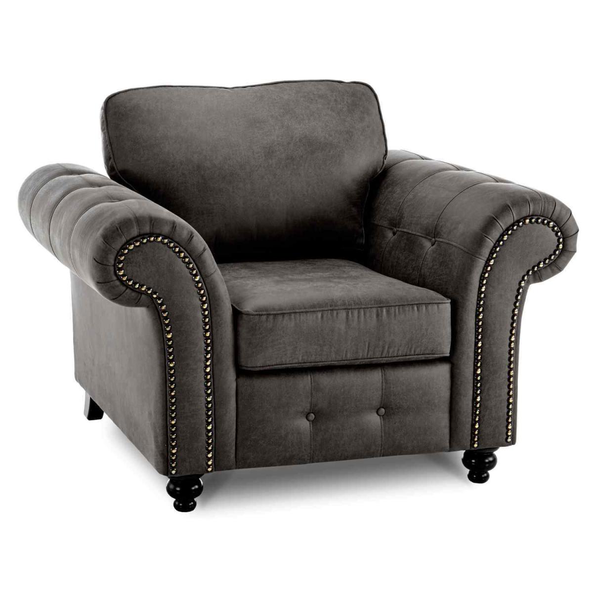 Oakana Luxury Leather Armchair Sofa - Black – image 3