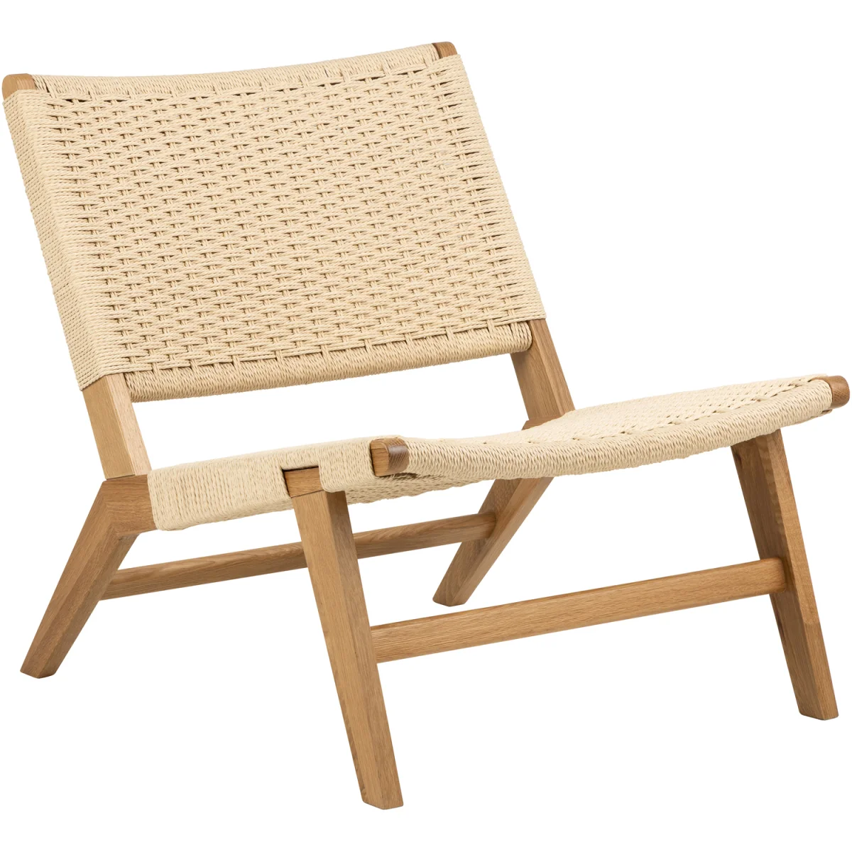 Carson Lounge Chair in Off White and Oak - Off White and Oak – image 3