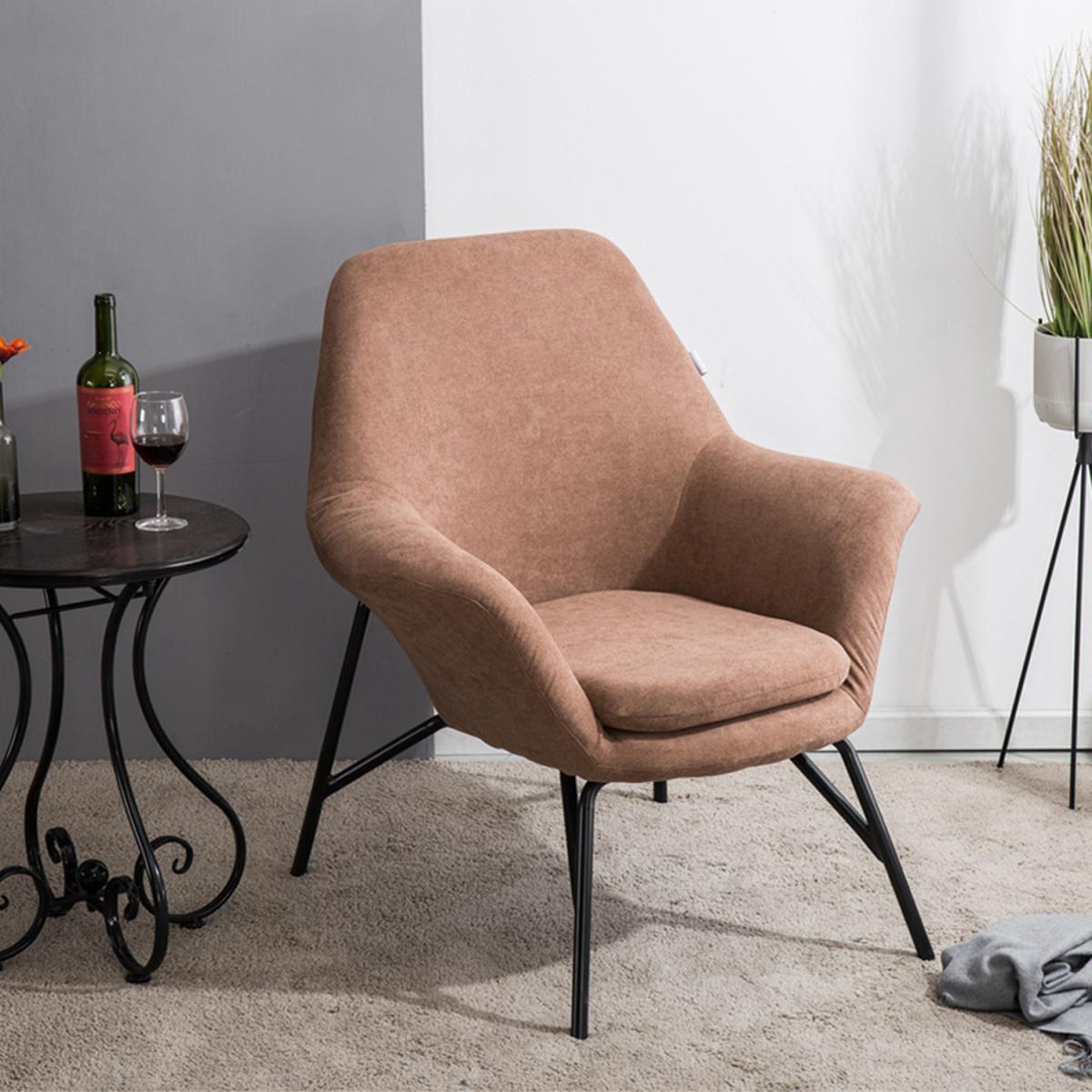 Industrial Linen Cushion Armchair - Coffee – image 2