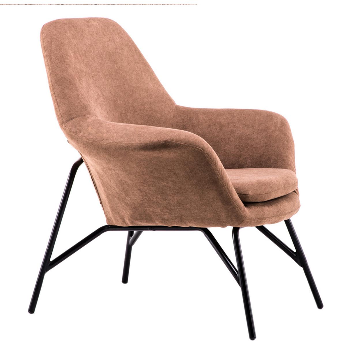 Industrial Linen Cushion Armchair - Coffee – image 3