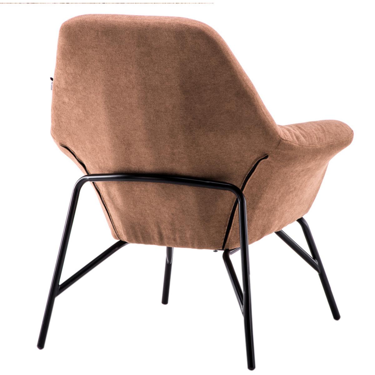 Industrial Linen Cushion Armchair - Coffee – image 4