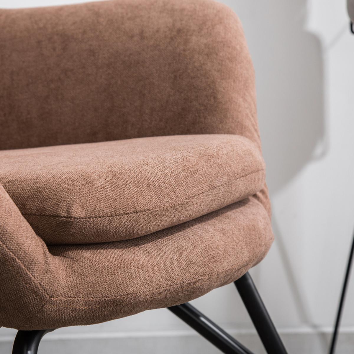 Industrial Linen Cushion Armchair - Coffee – image 5