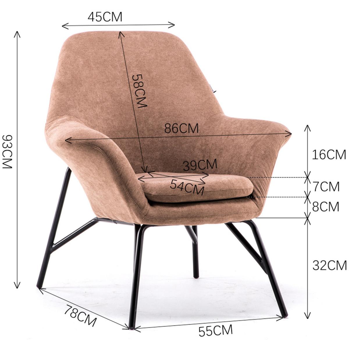 Industrial Linen Cushion Armchair - Coffee – image 6